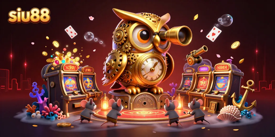 Experience siu88's thrilling casino scene with a golden owl and playful elements.
