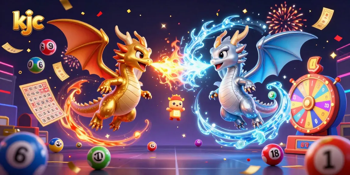 Experience thrilling moments at KJC with cartoon dragons in a dynamic online gaming scene filled with lottery elements.