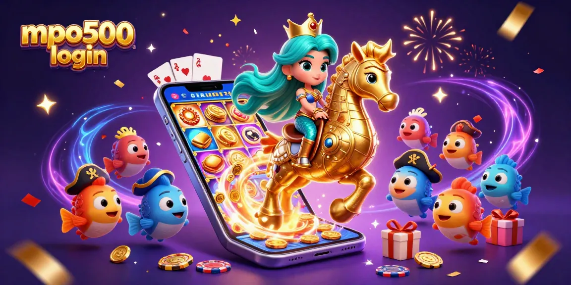 Engage with mpo500 login to unleash a vibrant world of casino adventure featuring a mermaid, seahorse, and more.