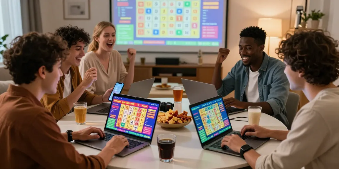 Suasana permainan Toto online di DIANA4D dengan pemain antusias dan perangkat digital.