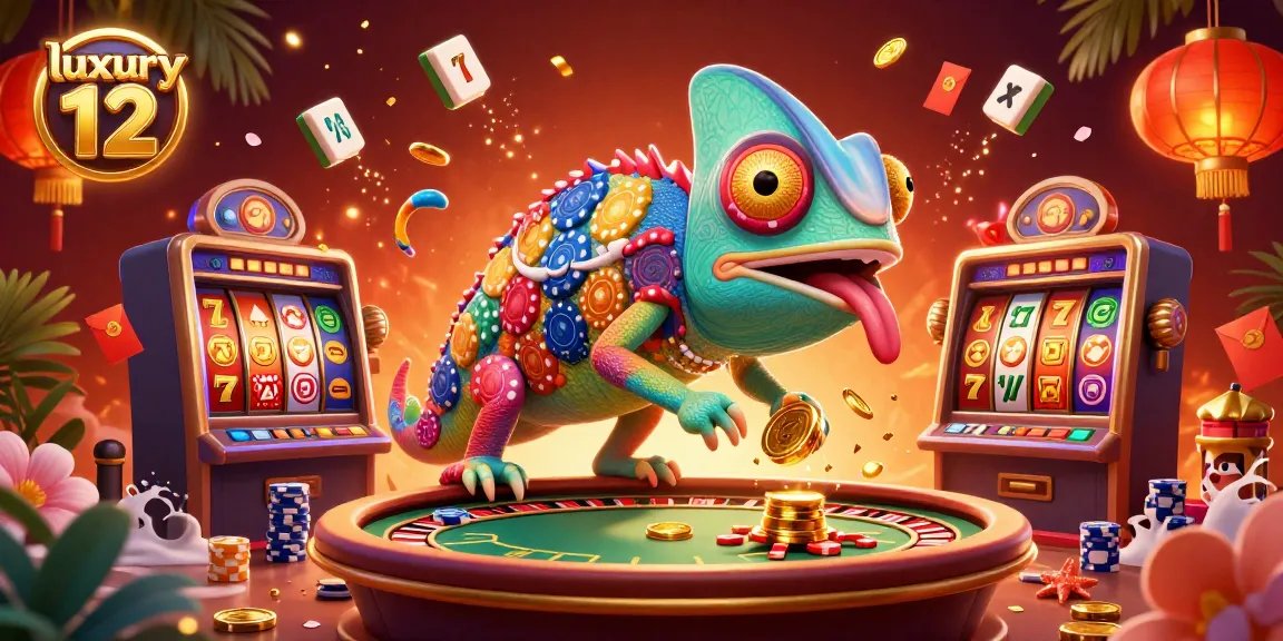 Engage in the excitement of luxury 12 casino gaming amidst a vibrant, colorful 3D scene.