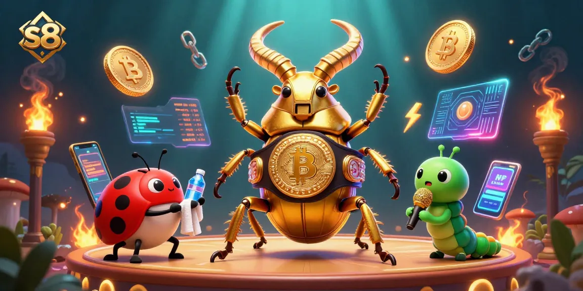 Experience thrilling s8 gaming with vibrant 3D elements, showcasing crypto coins and dynamic casino action.