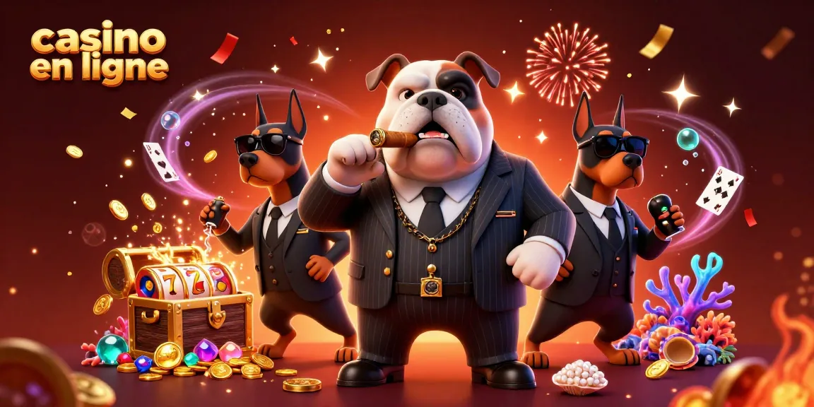 Découvrez des astuces pour jouer au casino en ligne avec un bulldog mafieux et ses gardes.