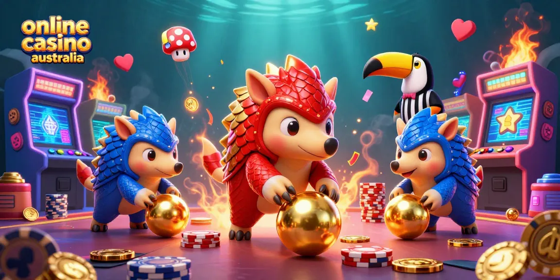 Engage with the vibrant scene of rival pangolins in an online casino Australia theme, showcasing dynamic gaming elements.