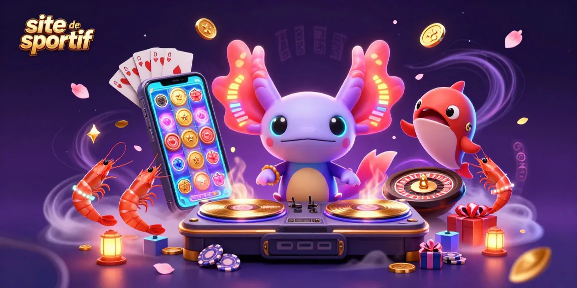 Découvrez le site de paris sportif avec un DJ axolotl et des éléments de jeu captivants.