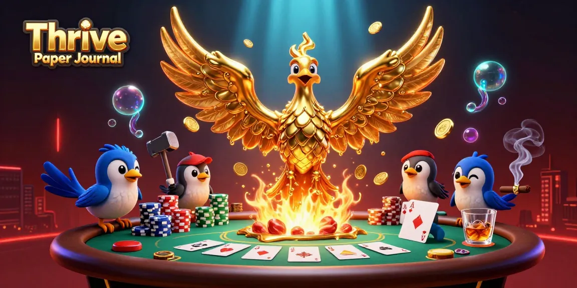 Engage with the Thrive Paper Journal to master casino gaming strategies depicted in a vibrant 3D scene.