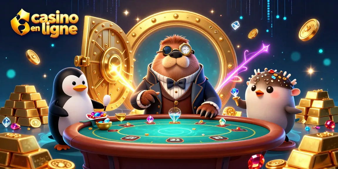 Profitez des jeux de casino en ligne avec un phoque jovial à la table de poker sous-marine.