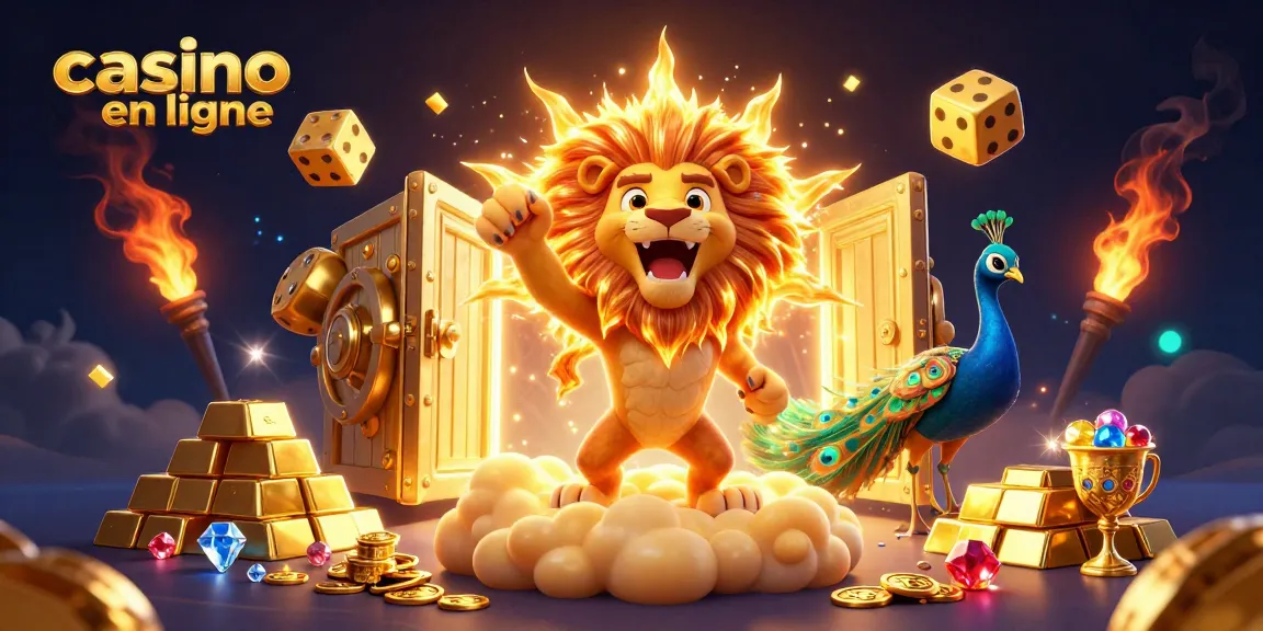 Visualisez d'incroyables aventures de casino en ligne avec des lions, des dés et des trésors d'or.