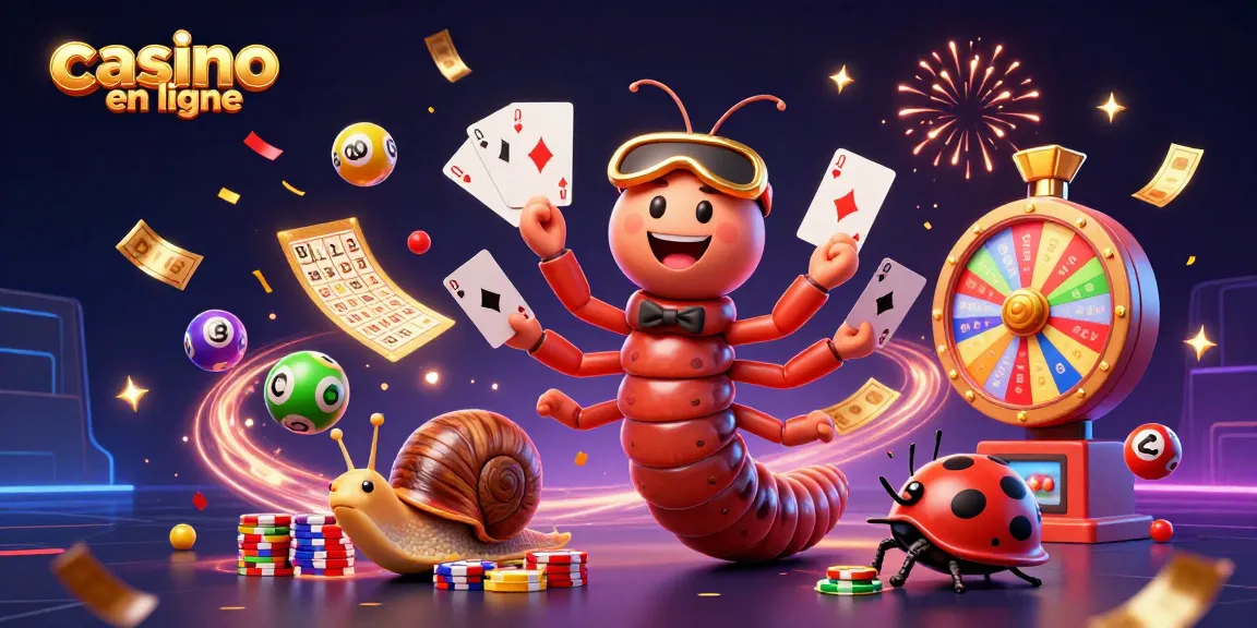 Profitez des jeux sur le casino en ligne avec un croupier cartoon et une ambiance festive.