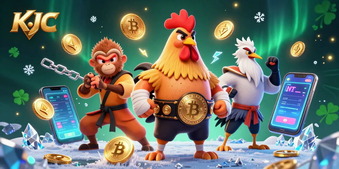 KJC showcases an engaging 3D illustration featuring unique characters and vibrant casino elements.