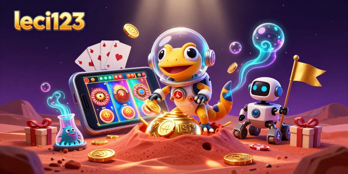 Experience the thrilling leci123 casino adventure with a vibrant Martian gecko and exciting slot games.