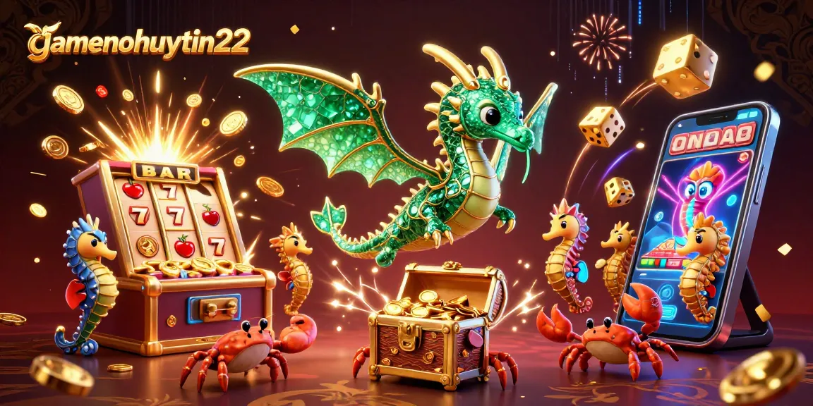 Experience jackpot excitement with gamenohuuytin22, featuring a treasure-filled scene of casino fun.