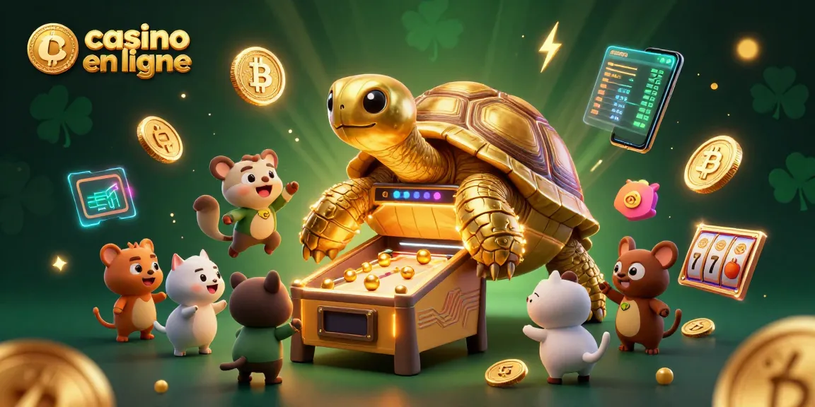 Jouez au casino en ligne avec des machines à sous scintillantes et des symboles chanceux.
