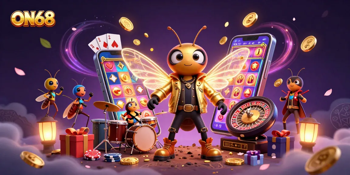 Engage in thrilling casino magic with ON68 as the vibrant rock star and dynamic gaming elements come alive.