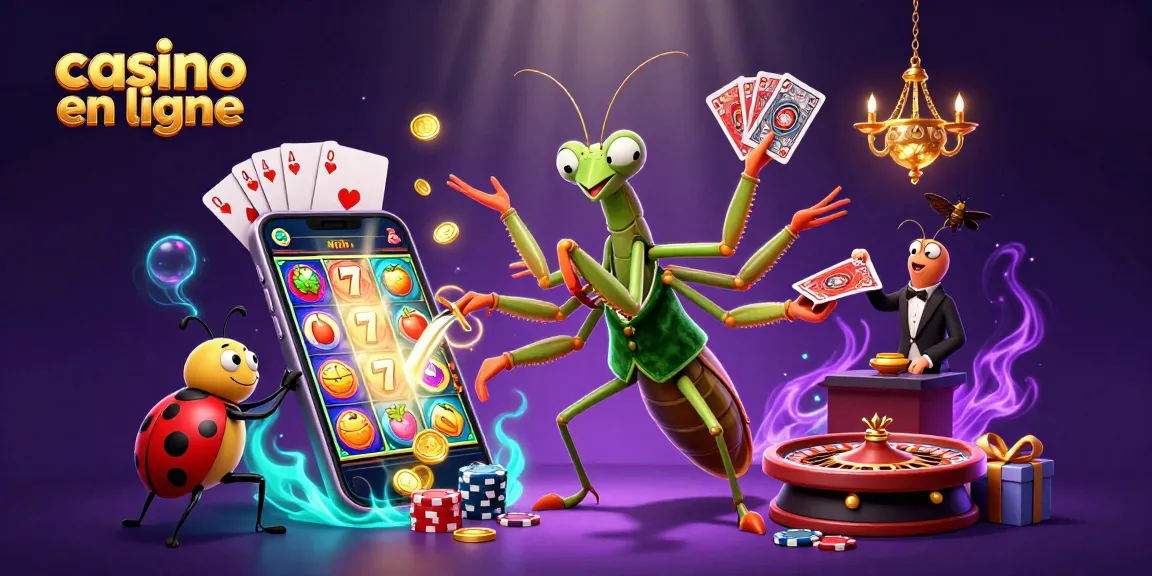 Jouer à un casino en ligne avec un manteau de prédateur géant dans un décor d'illustration 3D animé.