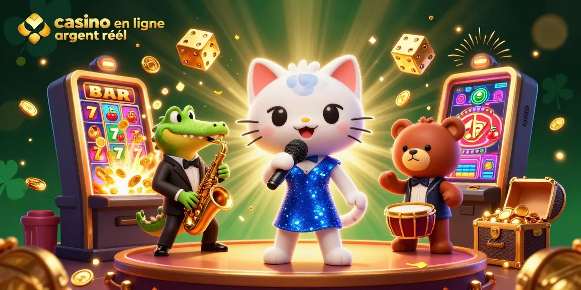Machine à sous et personnages animés, casino en ligne argent réel, expérience ludique colorée.