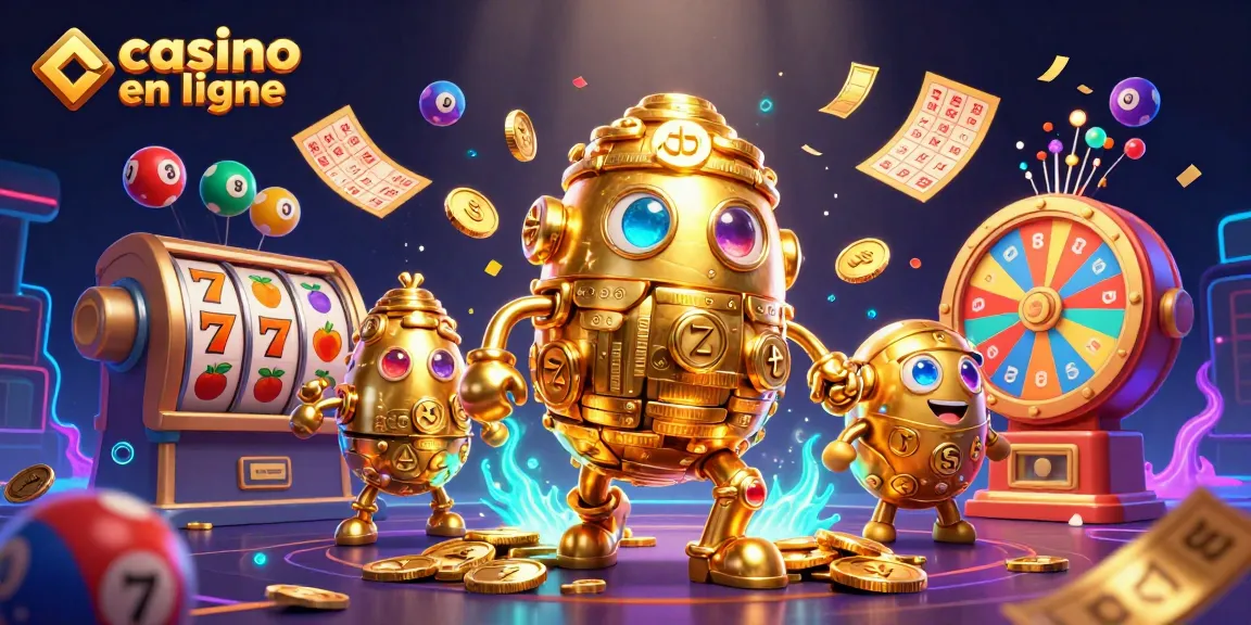 Découvrez la magie du casino en ligne avec un golem en or et des éléments de jeu captivants.