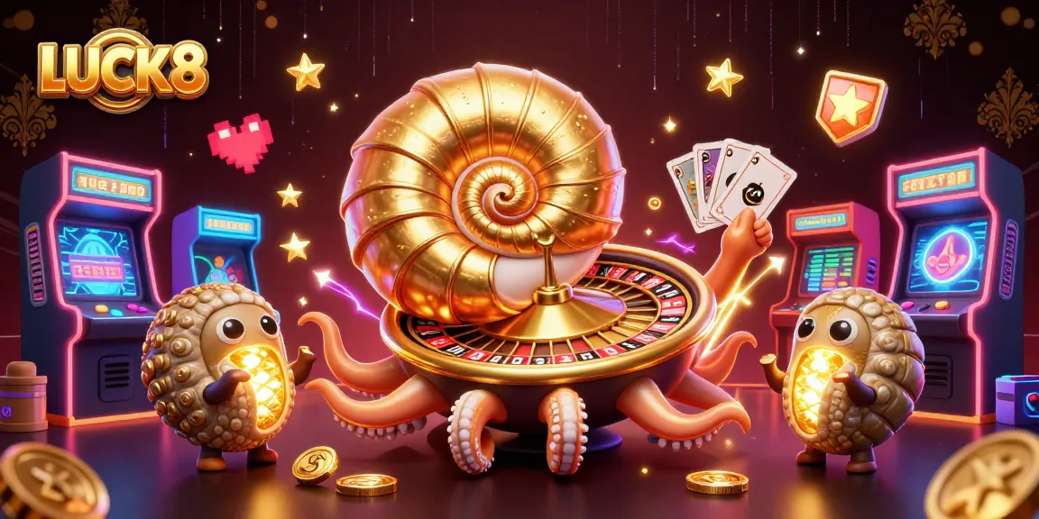 LUCK8 players enjoying a vibrant casino experience with glowing games and interactive elements.