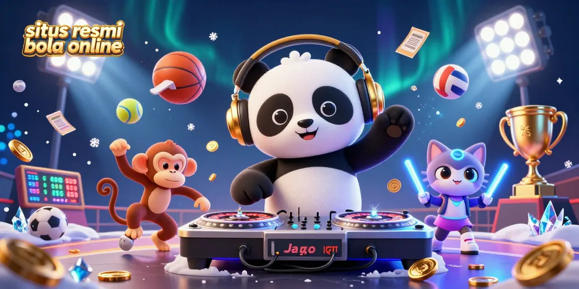 Experience vibrant energy in this sports-themed party scene featuring the situs resmi bola online.