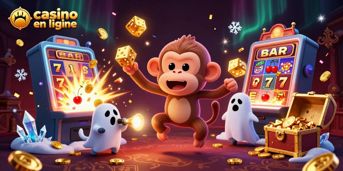 Jouer dans un casino en ligne avec un singe poltergeist et un chiot chasseur de fantômes.