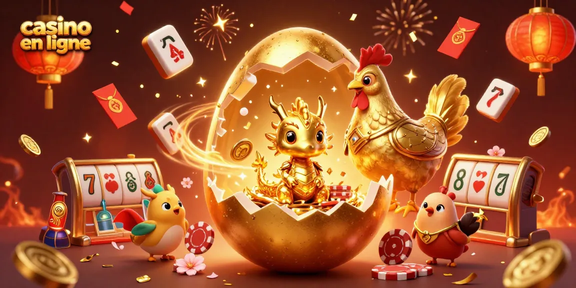 Casino en ligne : découvrez un dragon doré et des jetons de poker flamboyants.