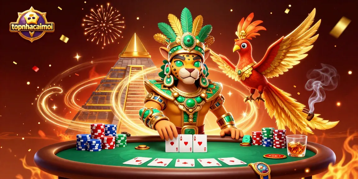 Engage with the vibrant gaming scene at topnhacaimoi featuring colorful poker and casino symbols.