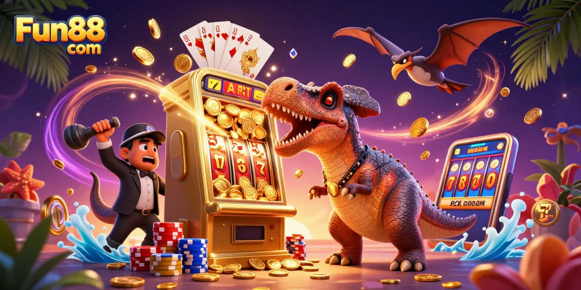 Catch a jackpot at Fun88 com with a pachycephalosaurus and thrilling casino elements.