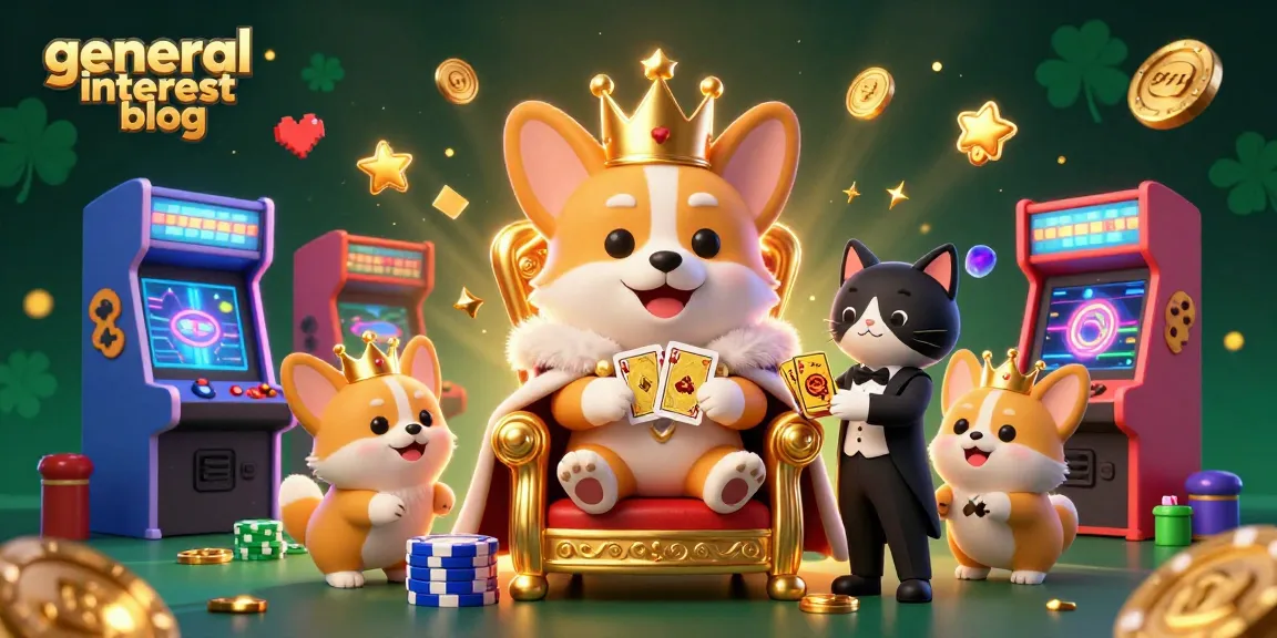 Engage with our general interest blog through vibrant corgi-themed casino art.