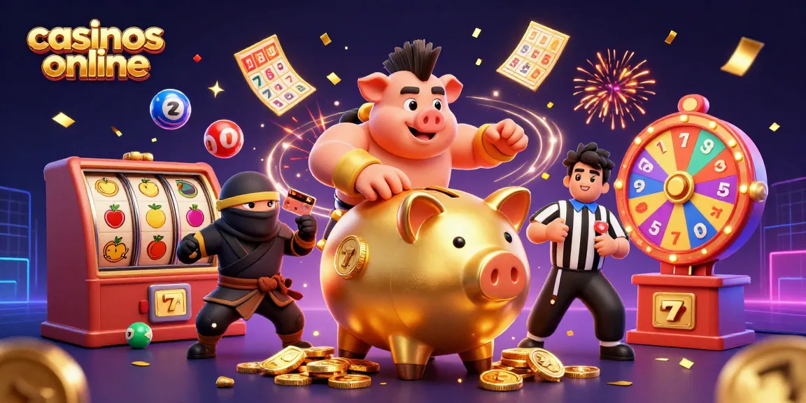 Los casinos online elevan la emoción mientras el cerdo gigante de oro sorprende al ninja y al samurái.