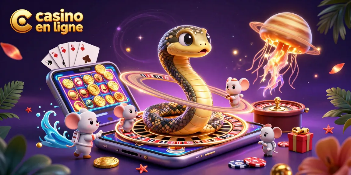 Emplacement de jeux captivants sur un casino en ligne, illustré avec des personnages amusants et des jeux vibrants.