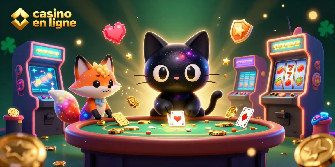 Plongez dans l'univers des jeux de casino en ligne entourés de personnages fantastiques et d'éléments vibrants.
