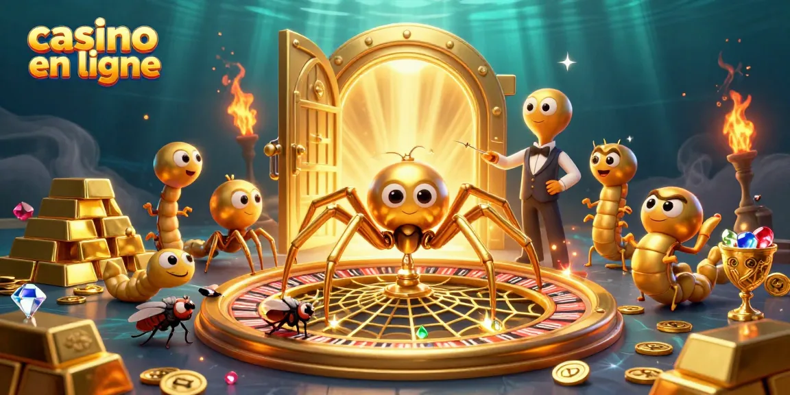 Les jeux de casino en ligne prennent vie avec une araignée dorée, un croupier mille-pattes et des trésors éblouissants.
