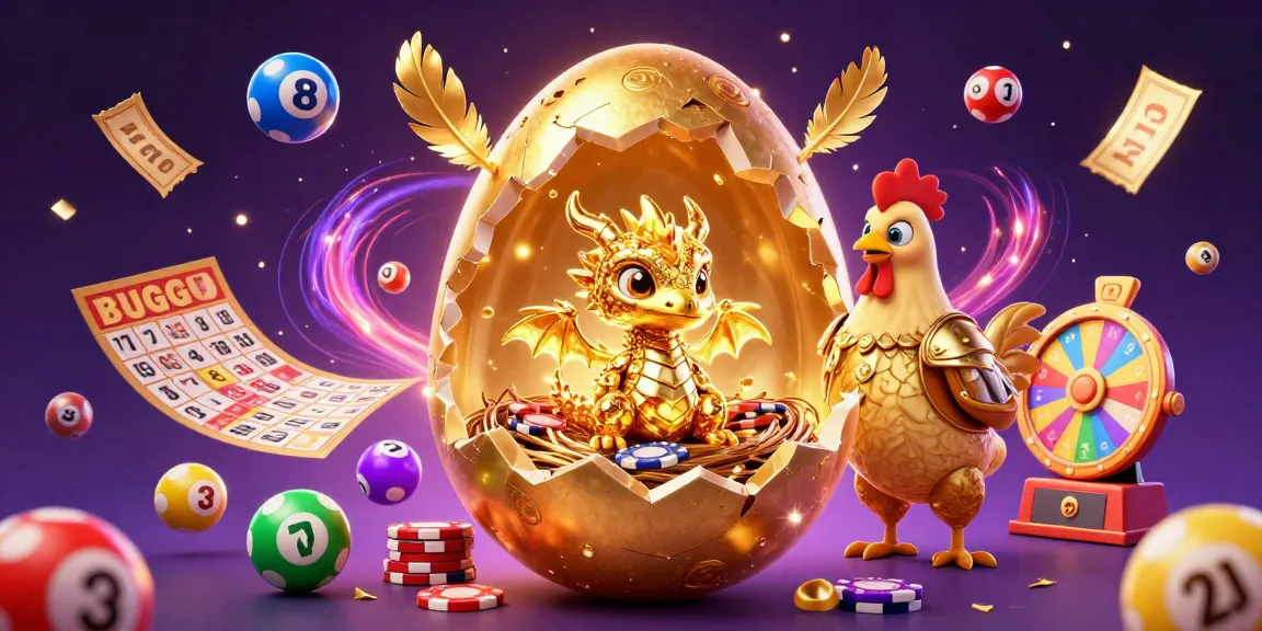 Une illustration dynamique de casino en ligne avec un œuf doré et un dragon en or.