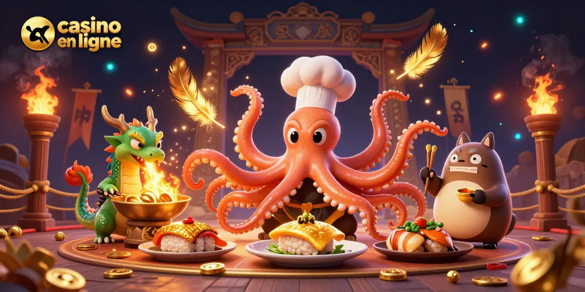 Casino en ligne : illustration dynamique de personnages ludiques dans un univers de jeux.