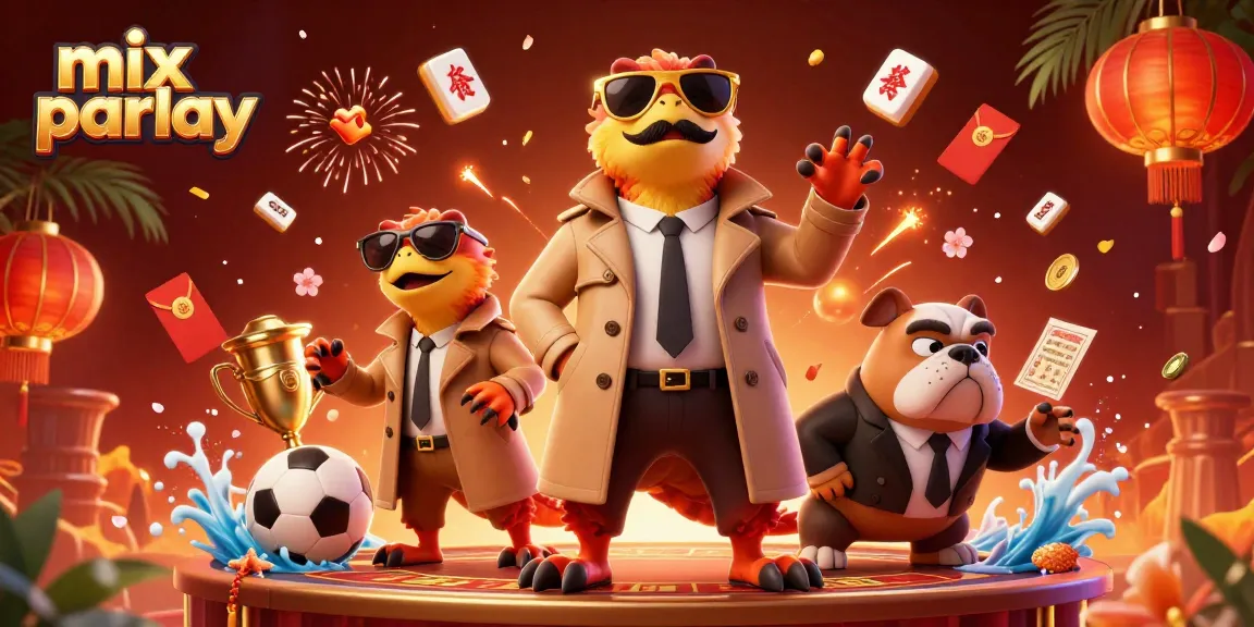 Experience the excitement of mix parlay sports betting in a vibrant casino scene with raptors and a bouncer.