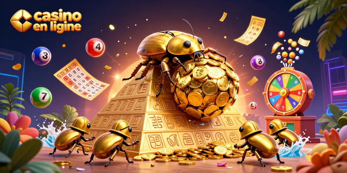 Jouez au casino en ligne avec des symboles dynamiques dans une scène animée de jeux de loterie.