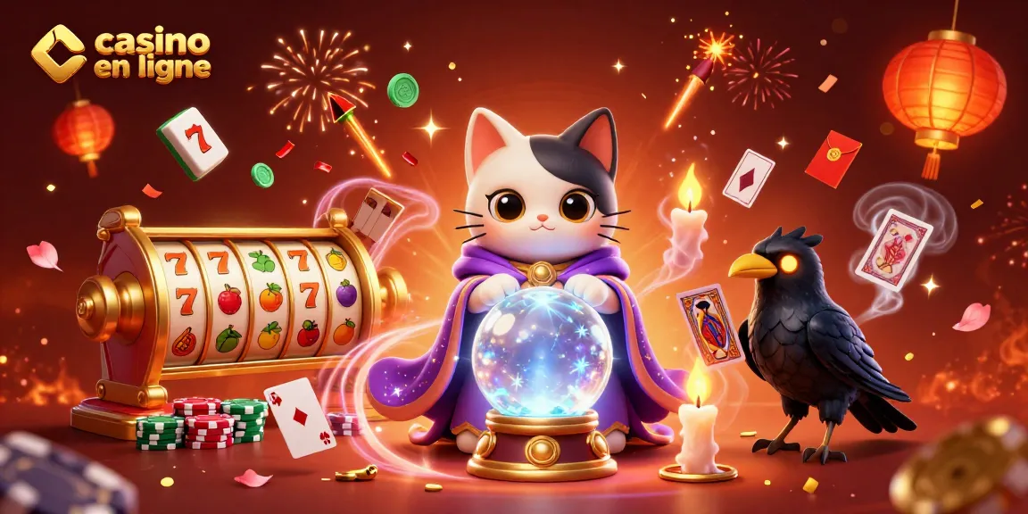 Profitez de l'expérience de casino en ligne avec un chat mystique et une ambiance festive captivante