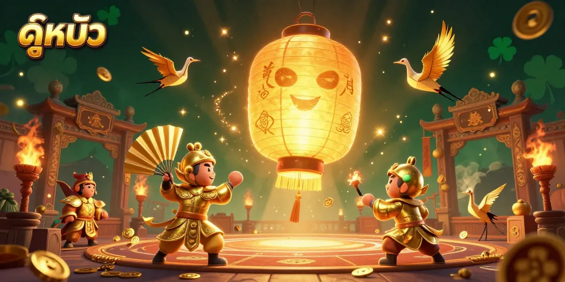 Engage with ดูหนัง in an immersive night market casino experience featuring golden lantern spirits and dynamic game elements.