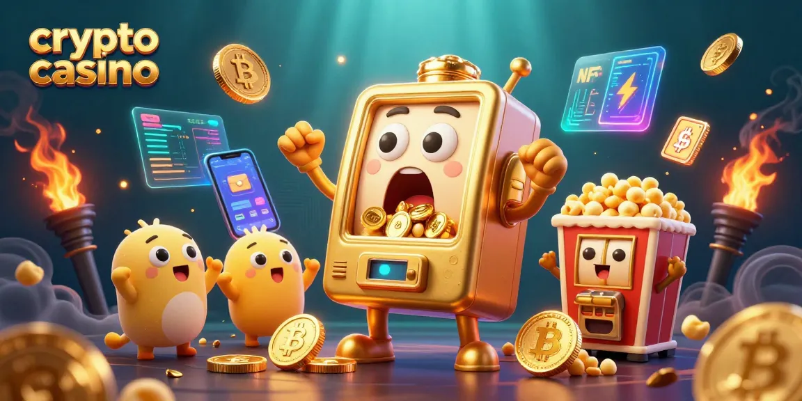Déclenchez des gains au casino crypto avec cette machine à sous dorée animée, joyeuse et surprenante.