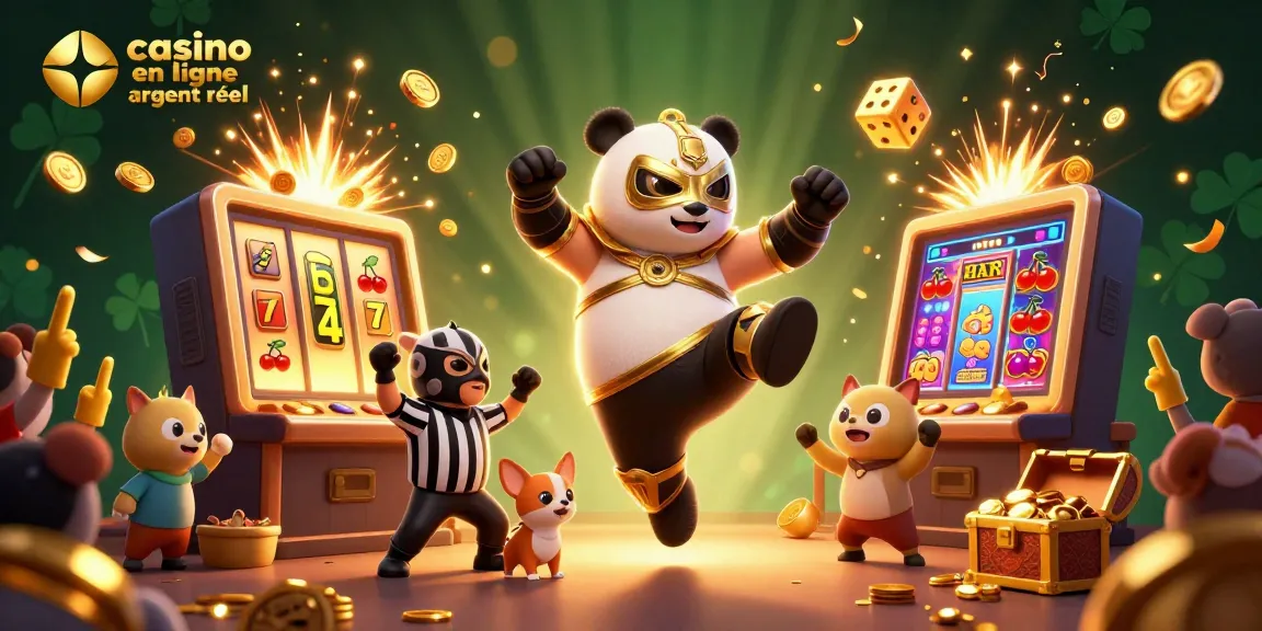 Illustration dynamique d'animaux au casino en ligne argent réel, découvrant un jackpot éclatant.