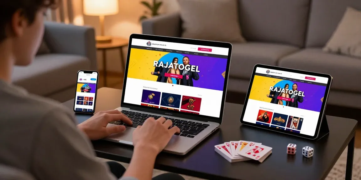 Pengguna menikmati akses mudah ke RAJATOGEL login di perangkat laptop dengan suasana nyaman di rumah.