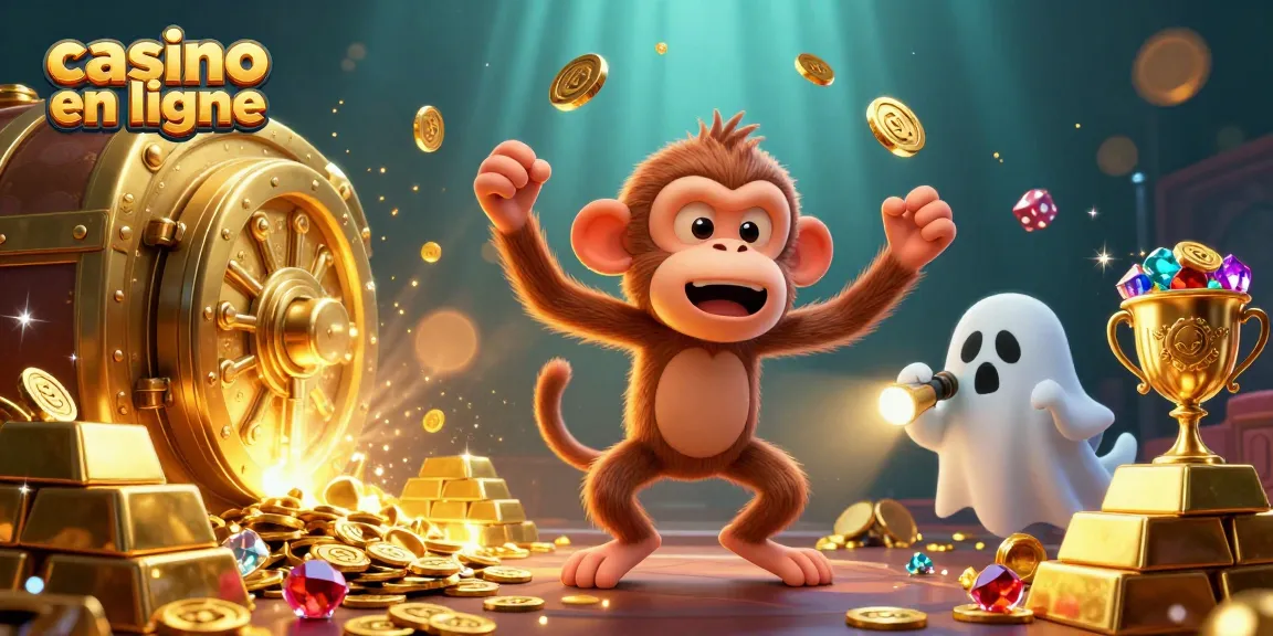 Les jeux captivants dans le casino en ligne avec un singe poltergeist malicieux et un chiot chasseur de fantômes.