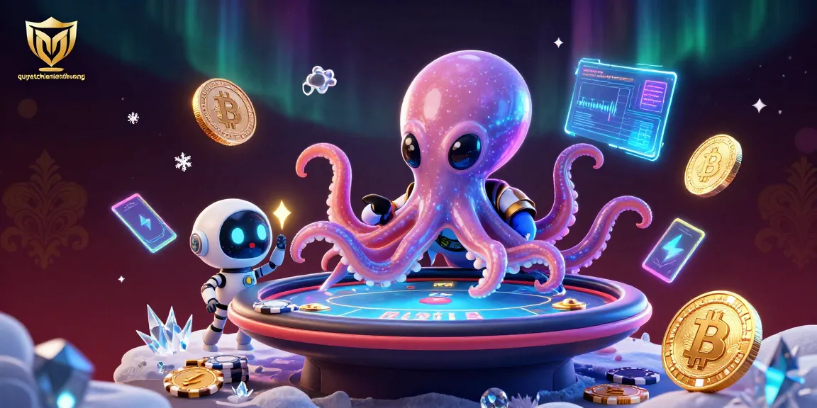 Engage in thrilling action with quyetchientienthuong as an alien octopus plays poker with a robot.
