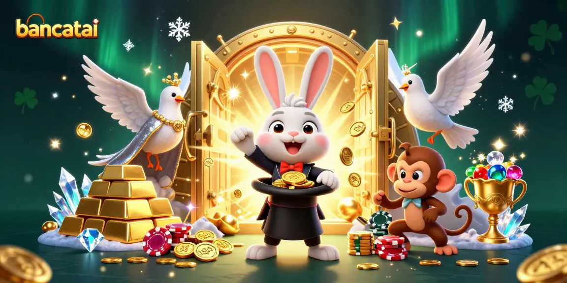 Bancatai brings excitement as a magician rabbit reveals treasures and thrills in a vibrant casino scene.